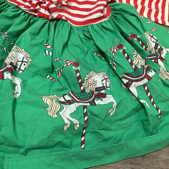 Eleanor Rose Horses Christmas Dress Carousel - Picture 2 of 4